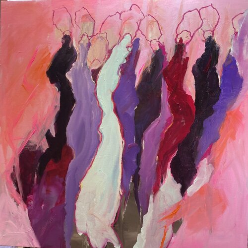 CONVERSATION DE FEMMES de francoise leblanc, Pintura a la venta en Singulart