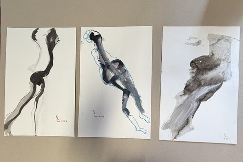 ECLATS DE FEMMES 2 LOT DE TROIS DESSINS von francoise leblanc, Zeichnungen kaufen auf Singulart