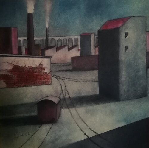 periferia industriale van enrico clemente, Schilderij te koop op Singulart
