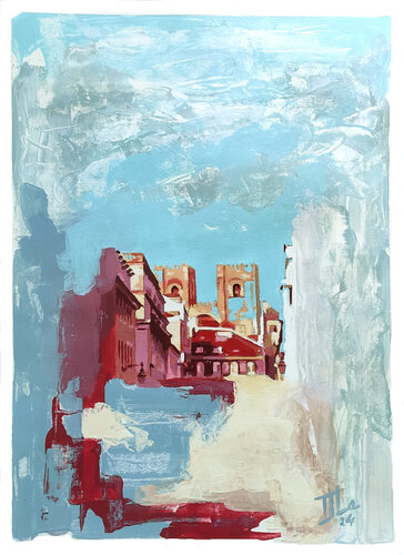 Sé de Lisboa ( Lisbon Cathedral) von Zezinha Farrajota, Werk auf Papier kaufen auf Singulart
