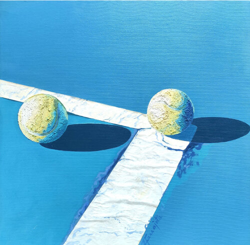 Tennis balls von Zezinha Farrajota, Malerei kaufen auf Singulart