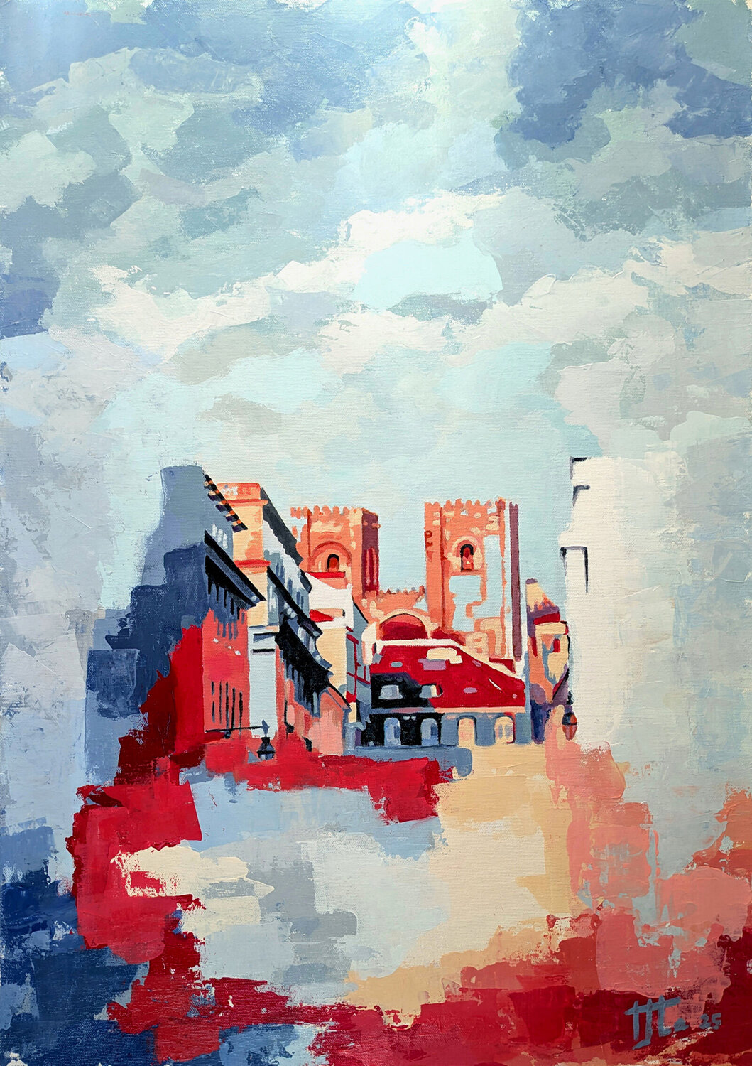 Lisbon Cathedral Zezinha Farrajota Original painting for sale