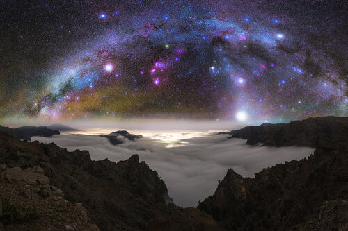 Beauty of orion above caldera at la palma 60x90 van Peter Cech, Fotografie te koop op Singulart