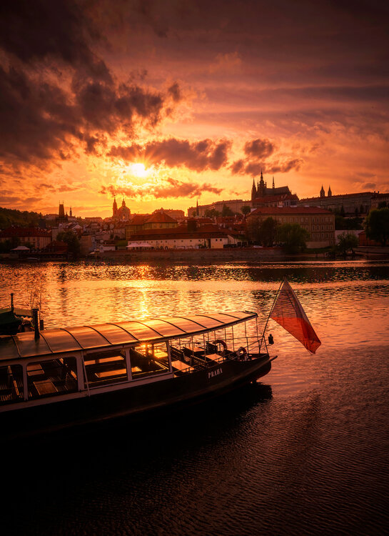 Prague sunset time  70x100 cm Peter Cech