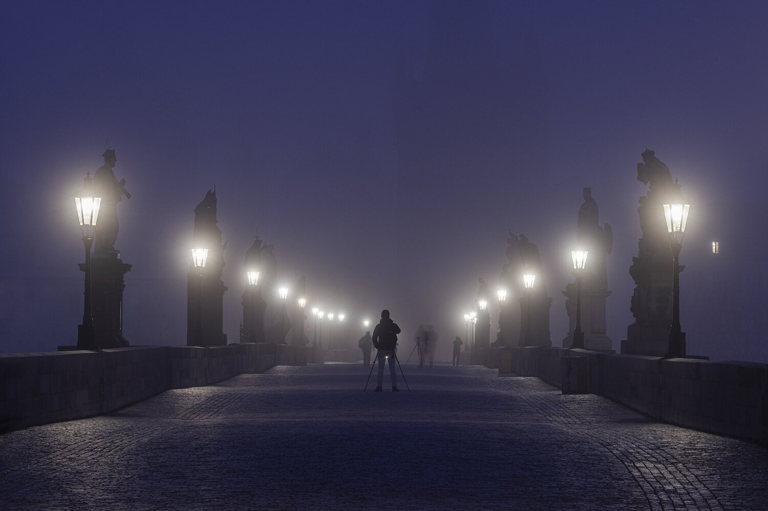 Alone on Charles bridge   70x100 cm only 12 pieces Peter Cech