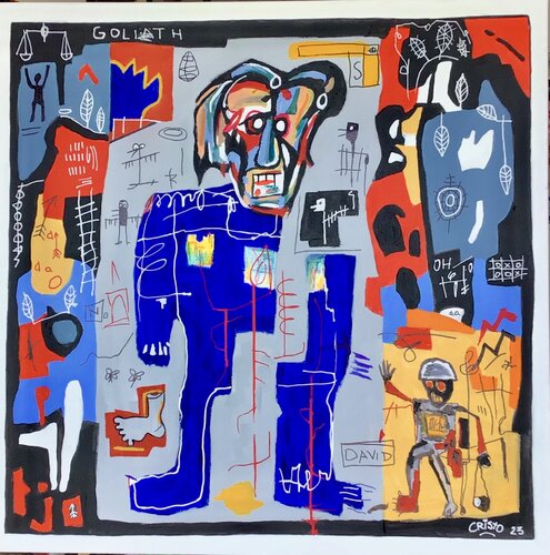 David et Goliath by Renaud Cristofari, Painting for Sale on Singulart