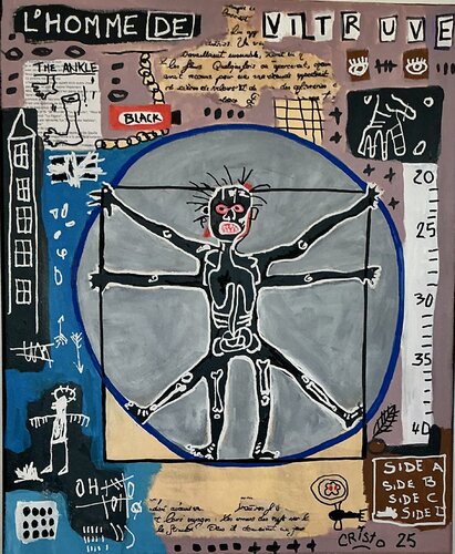 L’Homme de Vitruve revisité par Cristo van Renaud Cristofari, Schilderij te koop op Singulart