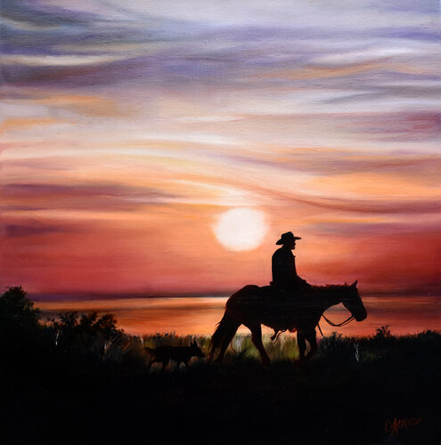 Sunset Rider di Bobbe Jones, Pittura in vendita su Singulart