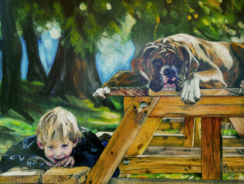 Playful Pals Timeout by Bobbe Jones, 종이 for Sale on Singulart