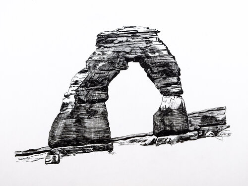 Delicate Arch de Bobbe Jones, Dibujo a la venta en Singulart
