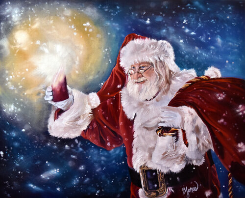 Santa's Light de Bobbe Jones, Pintura a la venta en Singulart