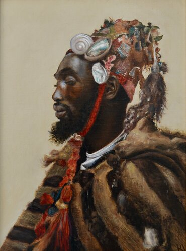 "Santon" (Little Saint) after Josep Tapiró Baró di Veronique Fournier-Wynne, Pittura in vendita su Singulart