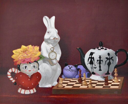 White Rabbit van Veronique Fournier-Wynne, Schilderij te koop op Singulart