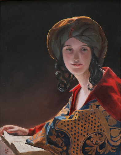 "The Young Eastern Woman"  by Friedrich von Amerling. Master copy de Veronique Fournier-Wynne, Pintura a la venta en Singulart