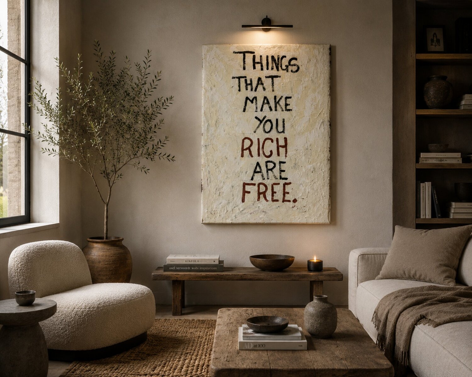 Things that make you rich are free Betty Khatchikian Original painting for sale