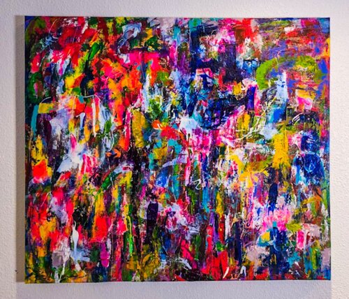 Colorful Rain di Hiedi Schmitz, Pittura in vendita su Singulart