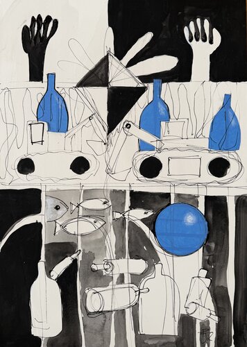 Hibiscus Wine, Kite Flying & JCB van PJ Riley, Schilderij te koop op Singulart