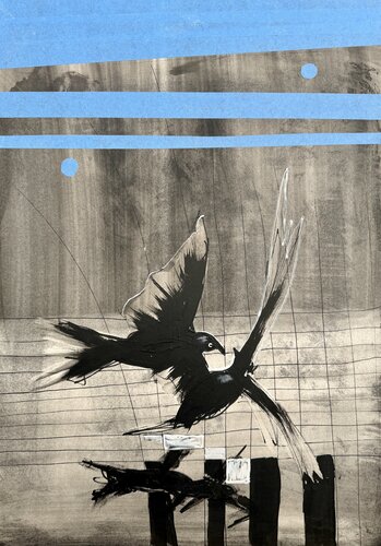 BlackBird Crossing par PJ Riley, Peinture en vente sur Singulart
