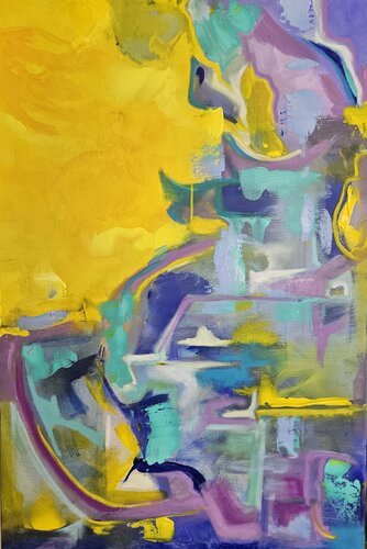 Lavender sunrise van Lisa Smith, Schilderij te koop op Singulart