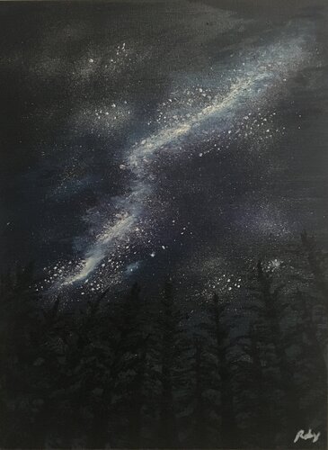 Pini  di notte van Roberto Porcella, Schilderij te koop op Singulart