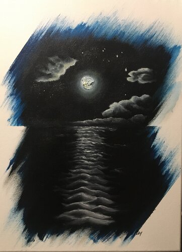 Scorcio notturno di Roberto Porcella, Pittura in vendita su Singulart