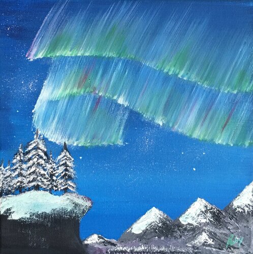 Aurora boreale von Roberto Porcella, Malerei kaufen auf Singulart