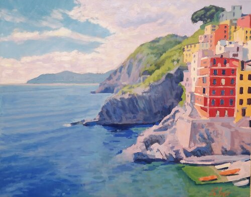 Cinque Terra di Balazs Feher, Pittura in vendita su Singulart