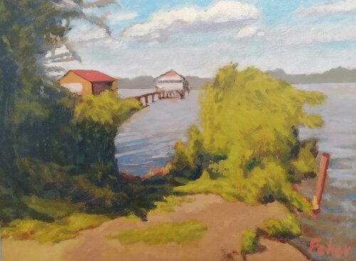 Lakeside Bush di Balazs Feher, Pittura in vendita su Singulart