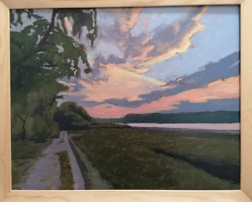 Road by the Danube di Balazs Feher, Pittura in vendita su Singulart