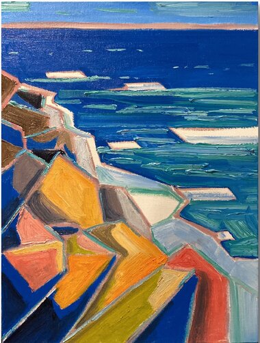 Rocks and Ocean van Vasily Kulchenko, Schilderij te koop op Singulart