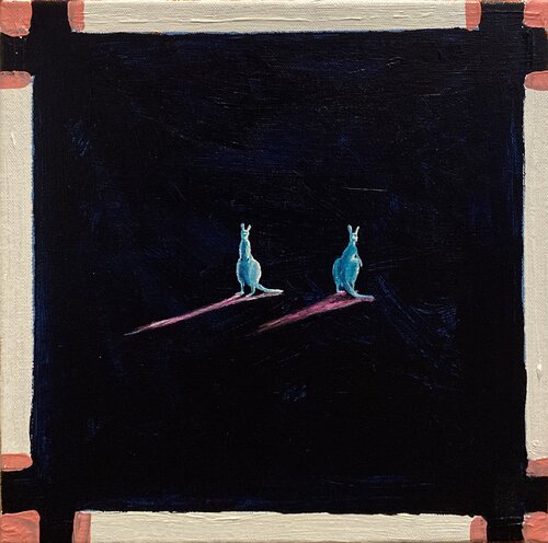 Turquoise Kangaroos von Vasily Kulchenko, Malerei kaufen auf Singulart