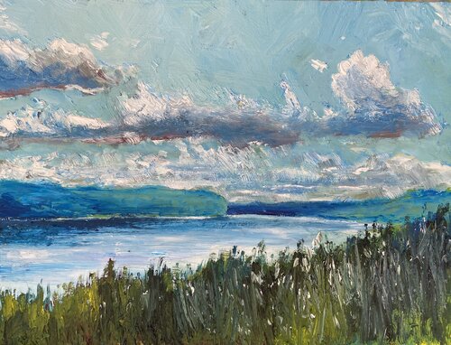 Whispers by the River von Vasily Kulchenko, Malerei kaufen auf Singulart