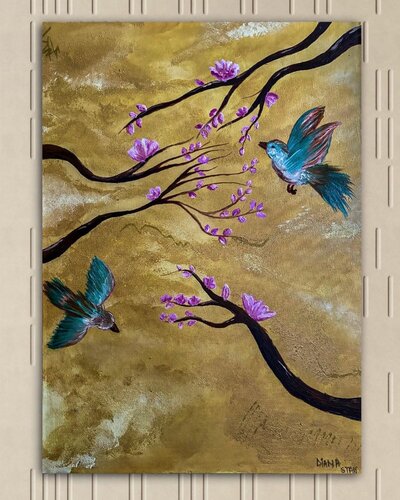 A dream of birds van Diana Laura Stan, Schilderij te koop op Singulart