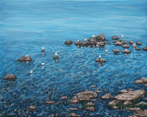 Pause an der Ostsee de Alena Drisner, Pintura a la venta en Singulart