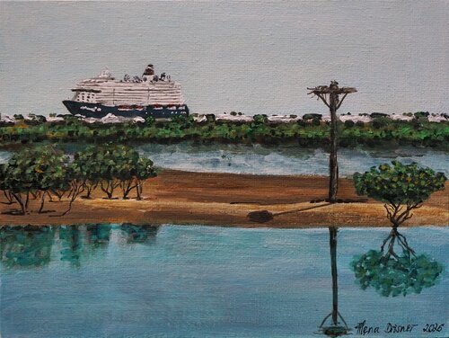 Erholung auf der Sir Bani Yas Insel in VAE van Alena Drisner, Schilderij te koop op Singulart