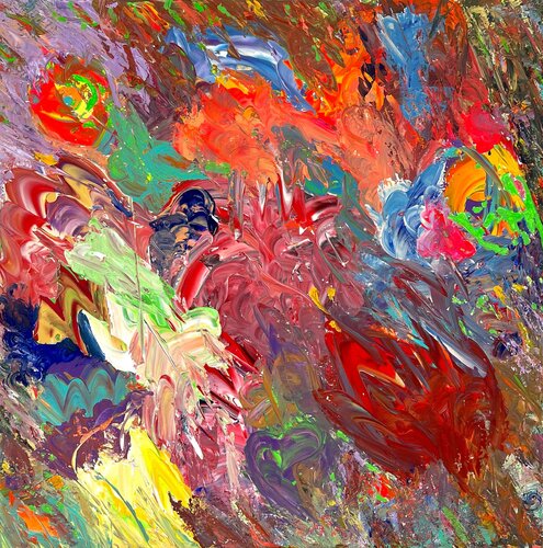 Gänzlich bunt mit Struktur / Teil meiner SOLO Ausstellung "Berlin Goes Abstract" PICE Gallery di Ben Plaumann, Pittura in vendita su Singulart