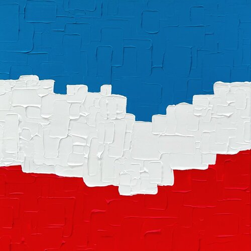 Schleswig-Holstein Flagge abstrakt / Singulart Galerie kuratiert by Ben Plaumann, Painting for Sale on Singulart