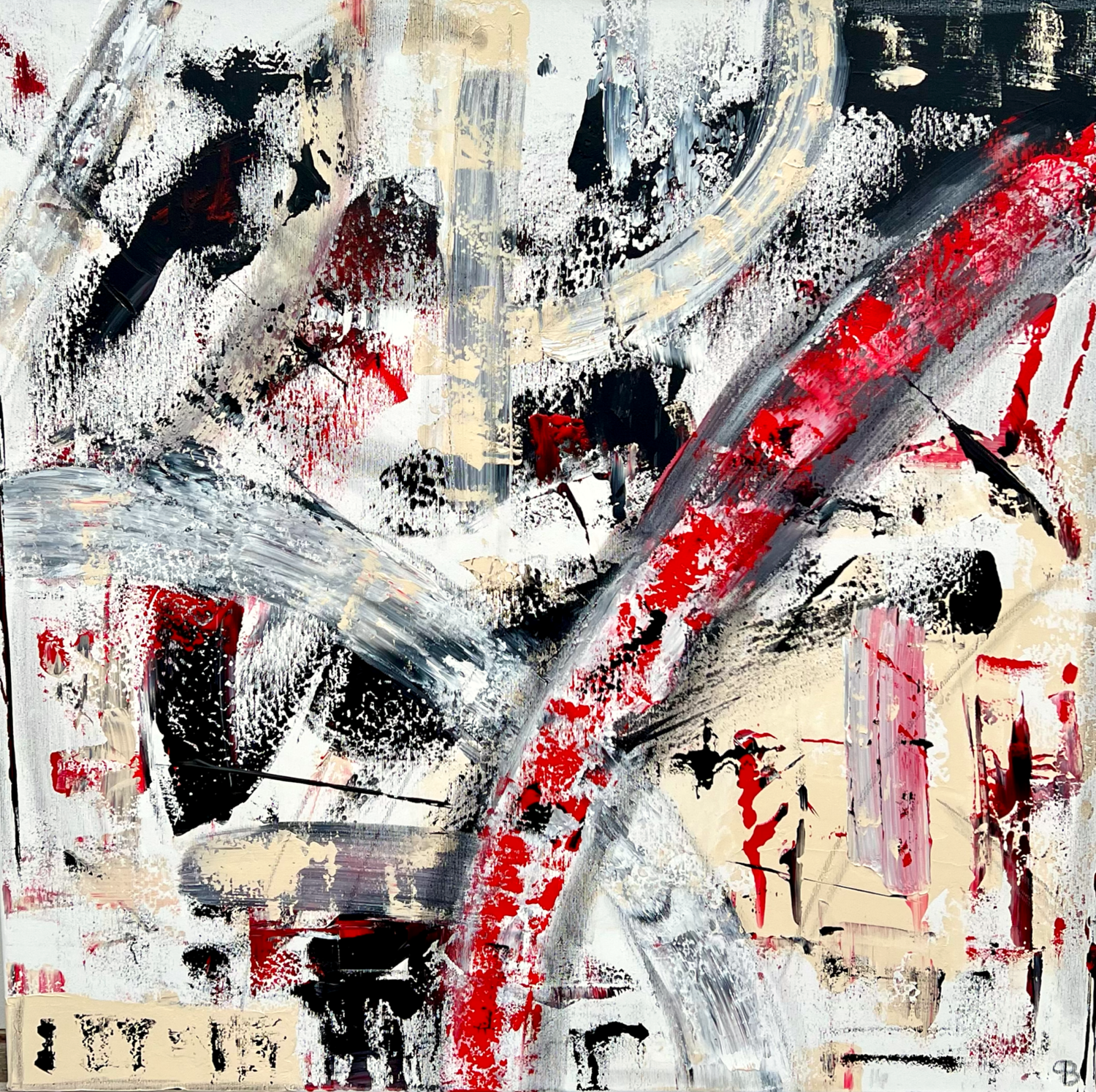 Diagonale Abstraktion in rot Ben Plaumann