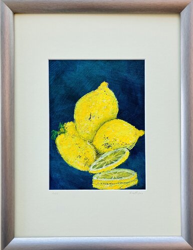 Zitronen - komplementär di Annette Gesine Rathjen, Pittura in vendita su Singulart