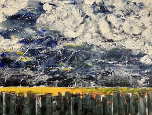 Abendstimmung - gibt’s ein Gewitter? by Annette Gesine Rathjen, Painting for Sale on Singulart