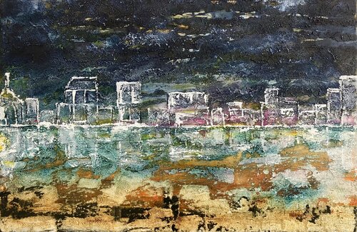 Stadt am Wasser von Annette Gesine Rathjen, Malerei kaufen auf Singulart