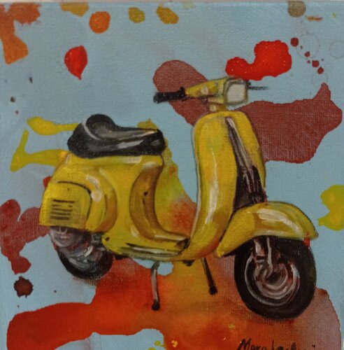 Vespa gialla van Mara Isolani, Schilderij te koop op Singulart