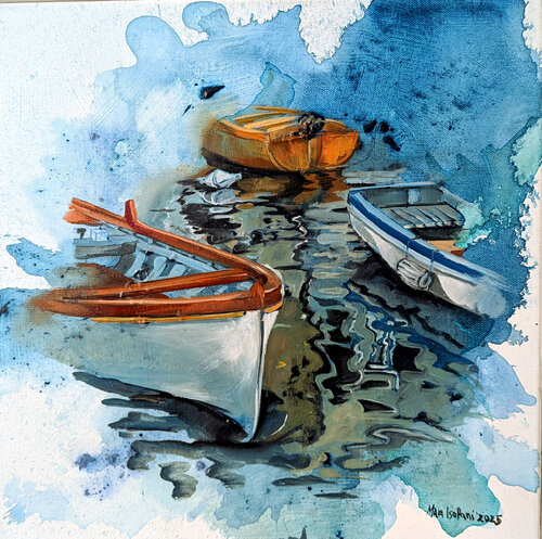 Barche al mattino by Mara Isolani, Painting for Sale on Singulart