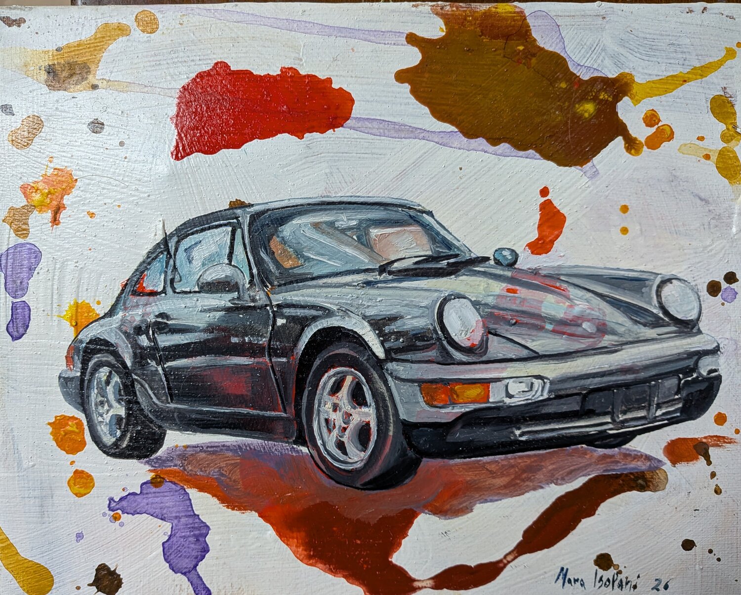 Porsche nera Mara Isolani