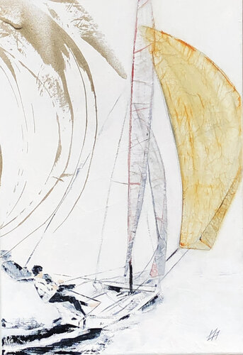 Sortie au rappel sous spi by Alain Abramatic, 油畫 for Sale on Singulart
