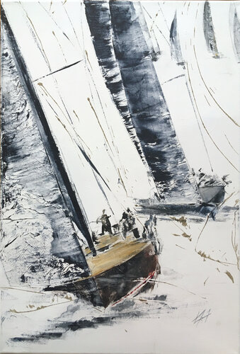 Bateaux Imoca en régate van Alain Abramatic, Schilderij te koop op Singulart