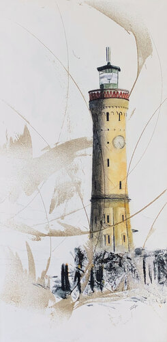 Le Phare de Lindau von Alain Abramatic, Malerei kaufen auf Singulart