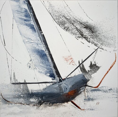 Imoca droit devant von Alain Abramatic, Malerei kaufen auf Singulart