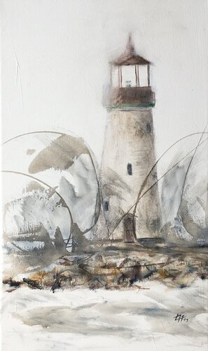 Walton Lighthouse di Alain Abramatic, Pittura in vendita su Singulart