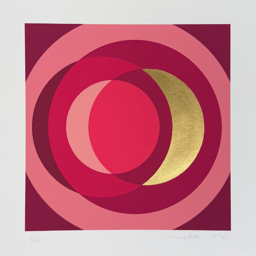 Fucsia - Stampa Glicée con dipinto a mano - Edizione limitata e firmata von Laura Rota, Werk auf Papier kaufen auf Singulart